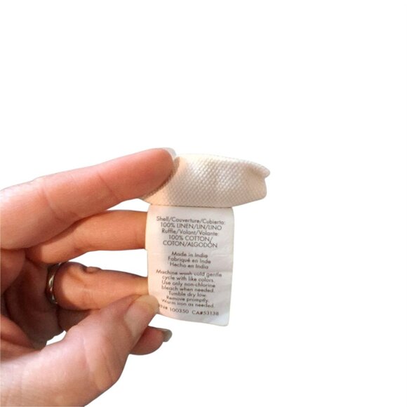 Wamsutta Vintage duvet cover queen gray linen + 2 shams ruffle - Picture 8 of 11